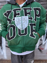 Load image into Gallery viewer, "KEEP OUF" FULLZIP HOODIE SET (GREEN W/ GREY)