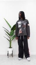 Load image into Gallery viewer, &quot;NO WAR&quot; LONGSLEEVE TEE ( CHARCOAL T-SHIRT W/ MULTI) (Copy)