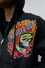 Load image into Gallery viewer, "NO DAYS OUF" FULLZIP HOODIE DISTRESSED (BLACK SPRAY) MADE CUSTOM