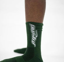 Load image into Gallery viewer, &quot;OUFTUR ACTIVE LOGO SOCKS” (WHITE/GREEN/BLACK)