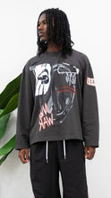 Load image into Gallery viewer, &quot;NO WAR&quot; LONGSLEEVE TEE ( CHARCOAL T-SHIRT W/ MULTI) (Copy)