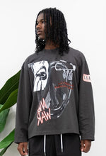 Load image into Gallery viewer, &quot;NO WAR&quot; LONGSLEEVE TEE ( CHARCOAL T-SHIRT W/ MULTI) (Copy)