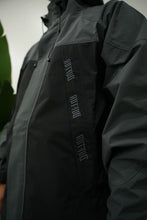 Load image into Gallery viewer, “HAWK TECH" ADVANCE TECH JACKET WITH HOODIE (BLACK W/ GREY)