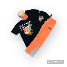 Load image into Gallery viewer, &quot;RICK FLARES&quot; SWEATPANTS (CORAL ORANGE W/ GREY/BLACK/WHITE)