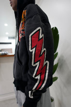 Load image into Gallery viewer, "NO DAYS OUF" FULLZIP HOODIE DISTRESSED (BLACK SPRAY) MADE CUSTOM