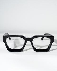 "THE ONE FRAMES" (BLACK W/ SILVER) (CLEAR LENSES)