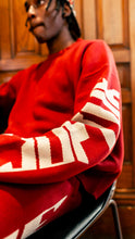 Load image into Gallery viewer, "LUXURY UNIFORM" CREW KNIT SET (RED W/ WHITE)