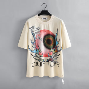 "LIVE IN ART COLLECTION" ALL EYES - OVERSIZED CREAM T-SHIRT