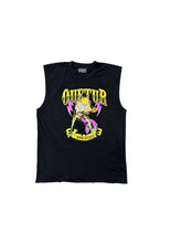 Load image into Gallery viewer, &quot;WORLD TUR&quot; SLEEVELESS CLASSIC TEE (BLACK) UNFINISHED EDGE