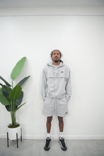 Load image into Gallery viewer, "DIAMOND SET" HOODIE SHORT SET GREY W/ GREY)