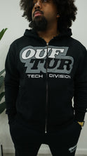 Load image into Gallery viewer, OUFTUR TECH DIVISION" HOODIE SET (BLACK W/ BLACK/GREY &amp; SILVER REFLECTIVE)