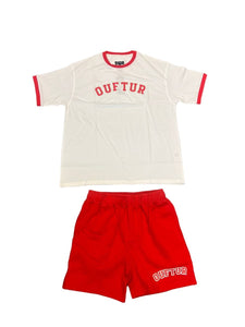 "COLLEGE HILL" SHORT SET (RED/WHITE)
