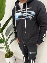 Load image into Gallery viewer, "TECH DIVISION FULLZIP SET" PANTS &amp; LONGSLEEVE T-SHIRT (BLACK PANTS W/ BLACK TEE)