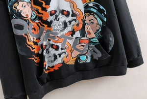 "LIVE IN ART COLLECTION" "SPACE BABE" - OVERSIZED PULLOVER HOODIE