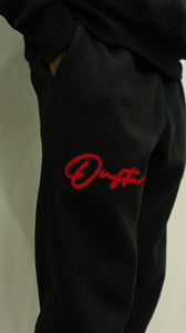 "THE PLANE JANE STAPLE SET FW 25/26" HOODIE (BLACK W/ RED)