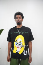 Load image into Gallery viewer, “DISBELIEF OF LOVE” BOXY STYLE T-SHIRT (BLACK W/ MULTI)