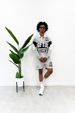 Load image into Gallery viewer, “OT RUGBY SET” Longsleeve Rugby w/ Shorts (Grey w/Black and. White)