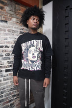 Load image into Gallery viewer, “BEAUTIFUL DISASTER" LONGSLEEVE TEE (BLACK W/MULTI)