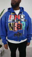 Load image into Gallery viewer, "END IS NEAR" FULLZIP HOODIE DISTRESSED (BLUE SPRAY) MADE CUSTOM