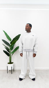 "MENS'S DIAMOND CLASSIC" CREWNECK SET (WHITE W/ BLACK PATCH)
