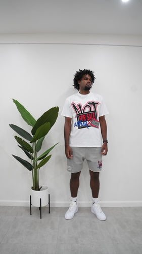 “NOT FOR SALE” SHORTSET T-SHIRT W/ SHORTS ( WHITE TEE W/ GREY SHORTS)