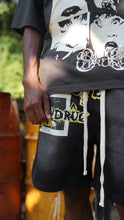 Load image into Gallery viewer, &quot;ROCKOUT&quot; FLEECE SHORTS (BLACKWASH)
