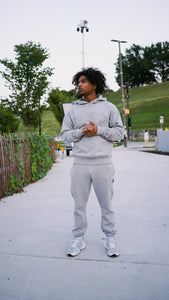 THE "PLANE JANE STAPLE SET" HOODY SET (GREY)