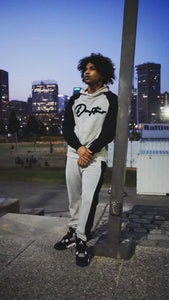 THE "PLANE JANE STAPLE SET" TWO TONE HOODY SET (BLACK & GREY)