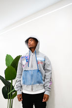 Load image into Gallery viewer, &quot;SANITY&quot; PULLOVER ZIP HOODIE (GREY W/ MULTI)