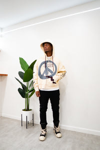 "LUV ONES" PULLOVER ZIP HOODIE (CREAM W/ MULTI)