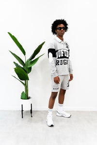 “OT RUGBY SET” Longsleeve Rugby w/ Shorts (Grey w/Black and. White)