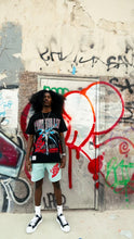 Load image into Gallery viewer, “PAIN KILLER” SHORTSET T-SHIRT W/ SHORTS (BLACK TEE W SKYBLUE SHORTS)