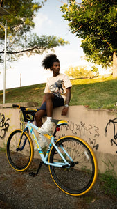 “ART OF RAW” SHORTSET T-SHIRT W/ SHORTS (CREAM TEE W NAVY SHORTS)