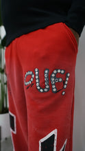 Load image into Gallery viewer, "OUF BOLT BAGGY SWEATS" (REDSPRAY W/ BLACK &amp; WHITE)