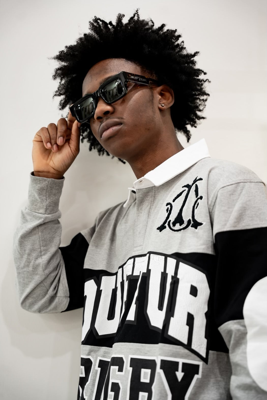 OT RUGBY SET” Longsleeve Rugby w/ Shorts (Grey w/Black and. White