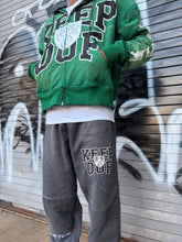 Load image into Gallery viewer, "KEEP OUF" FULLZIP HOODIE SET (GREEN W/ GREY)
