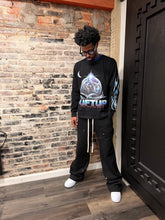 Load image into Gallery viewer, “REVIEW, REWIND, RESET '" LONGSLEEVE TEE (BLACK W/MULTI)
