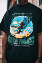 Load image into Gallery viewer, “BROKEN PROMISES&quot; SLIGHTLY OVERSIZED TEE (BLACK W/ MULTI)