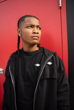 Load image into Gallery viewer, "DIAMOND SET" HOODIE SHORT SET (BLACK ON BLACK)