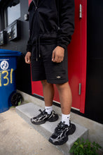Load image into Gallery viewer, "DIAMOND SET" HOODIE SHORT SET (BLACK ON BLACK)