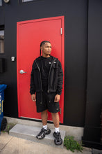 Load image into Gallery viewer, "DIAMOND SET" HOODIE SHORT SET (BLACK ON BLACK)