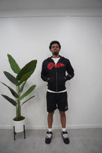 Load image into Gallery viewer, "THE PLANE JANE STAPLE SUMMER 26" HOODIE SHORT SET (BLACK W/ RED)