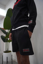 Load image into Gallery viewer, "THE PLANE JANE STAPLE SUMMER 26" HOODIE SHORT SET (BLACK W/ RED)