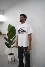 Load image into Gallery viewer, “OT LUX TEE” BOXY STYLE T-SHIRT (WHITE W/ BLACK)