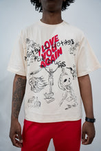 Load image into Gallery viewer, “ADDICTED TO CLOTHES” T-shirt w/ Sweatpants (Red w/Cream)