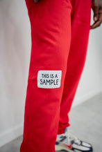 Load image into Gallery viewer, “ADDICTED TO CLOTHES” T-shirt w/ Sweatpants (Red w/Cream)