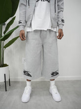 Load image into Gallery viewer, "3/4 OUFTURLUX SET SUMMER 26" HOODIE SHORT SET (GREY W/ BLACK)