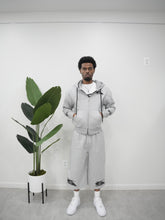 Load image into Gallery viewer, "3/4 OUFTURLUX SET SUMMER 26" HOODIE SHORT SET (GREY W/ BLACK)