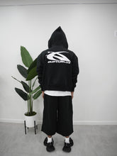 Load image into Gallery viewer, "3/4 OUFTURLUX SET SUMMER 26" HOODIE SHORT SET (BLACK W/ WHITE)
