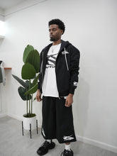 Load image into Gallery viewer, "3/4 OUFTURLUX SET SUMMER 26" HOODIE SHORT SET (BLACK W/ WHITE)